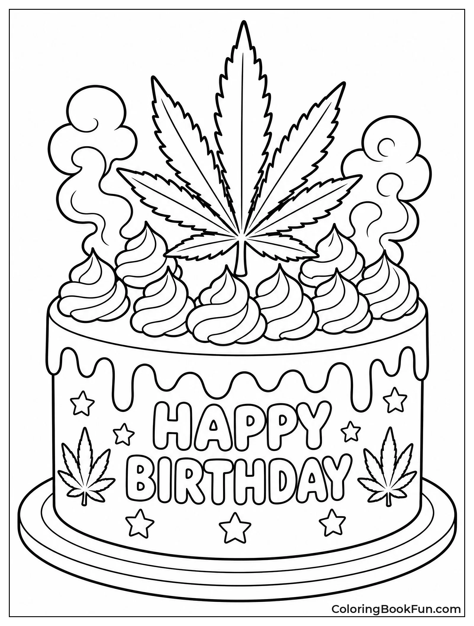 Cake with Leaf on Top