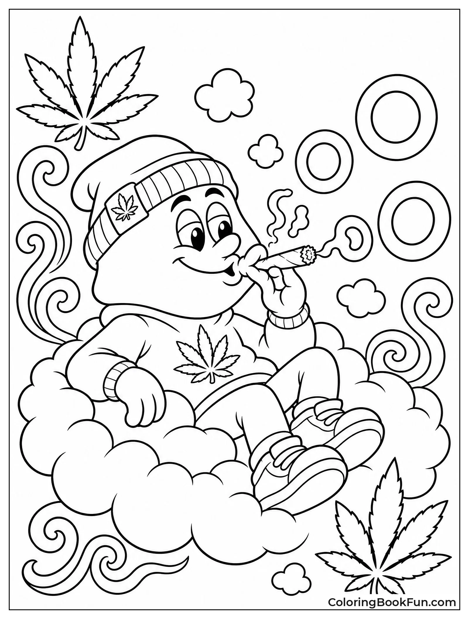 Character Blowing Perfect Smoke Rings