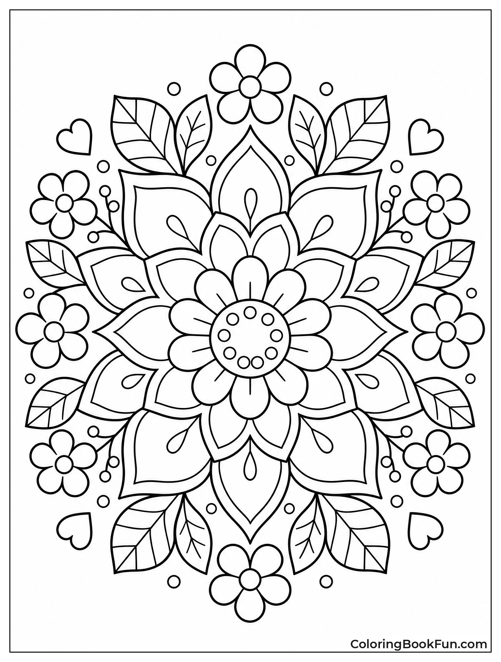 Flowers Bloom Around Mandala Center