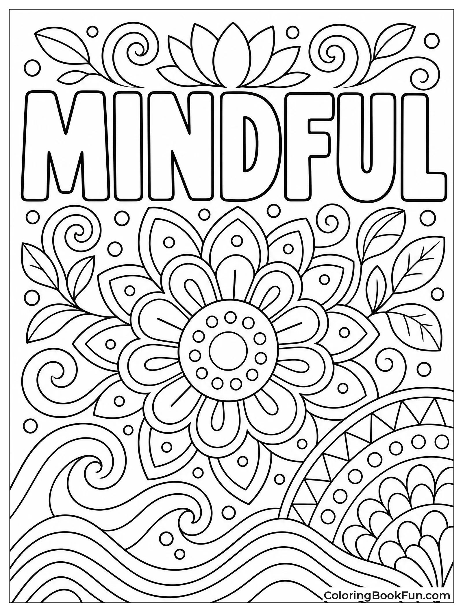 Mindful Word Sits in Zentangle