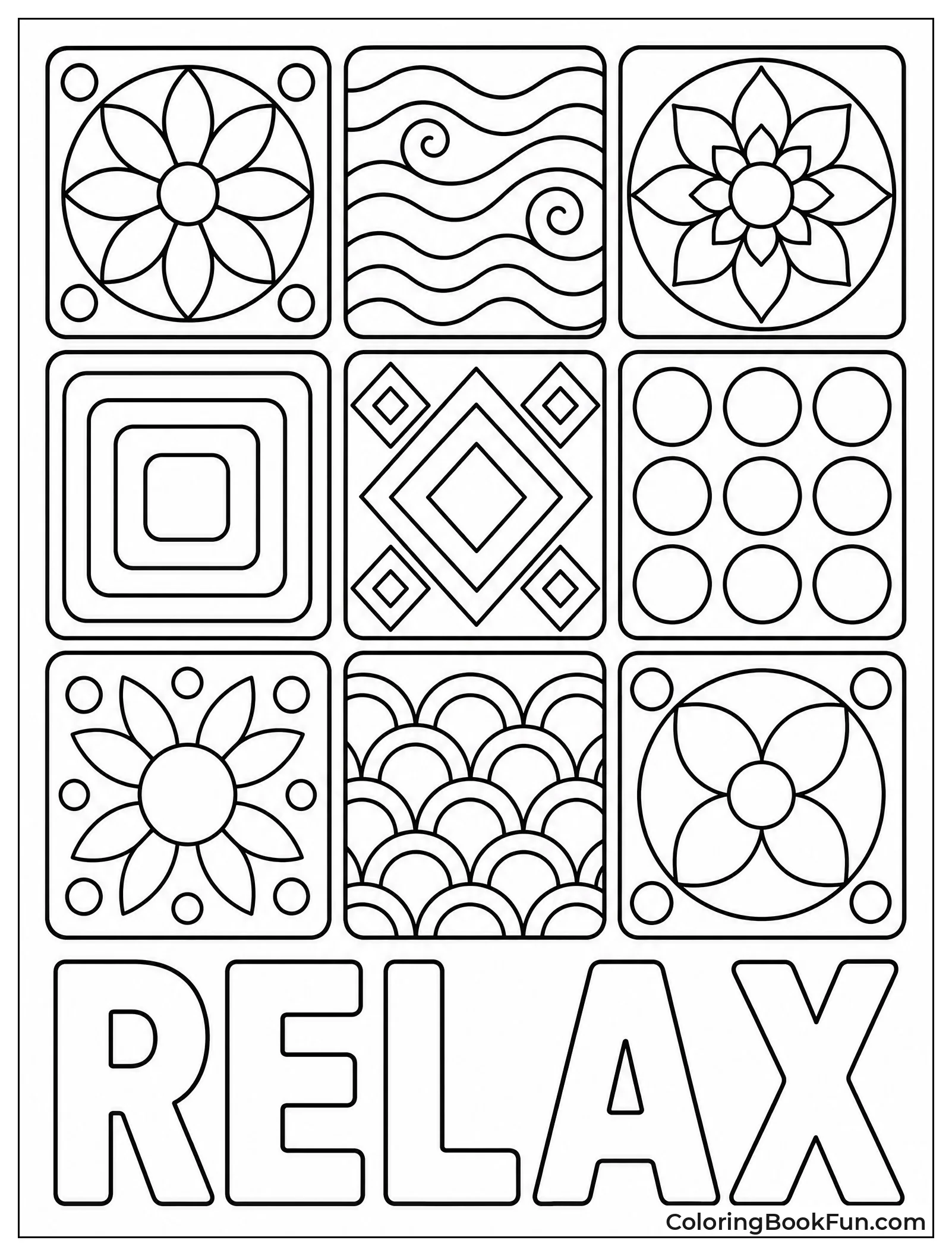 Relax Letters Sit in Grid