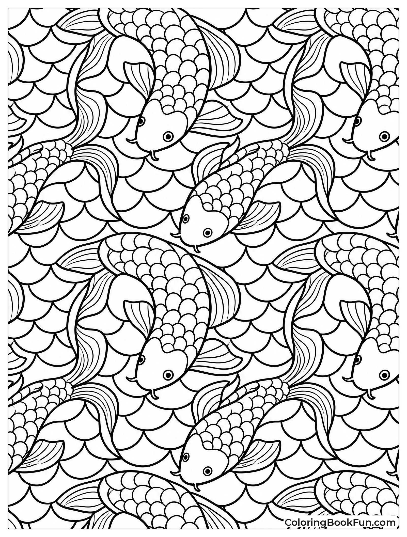 Fish Tessellate Across the Page