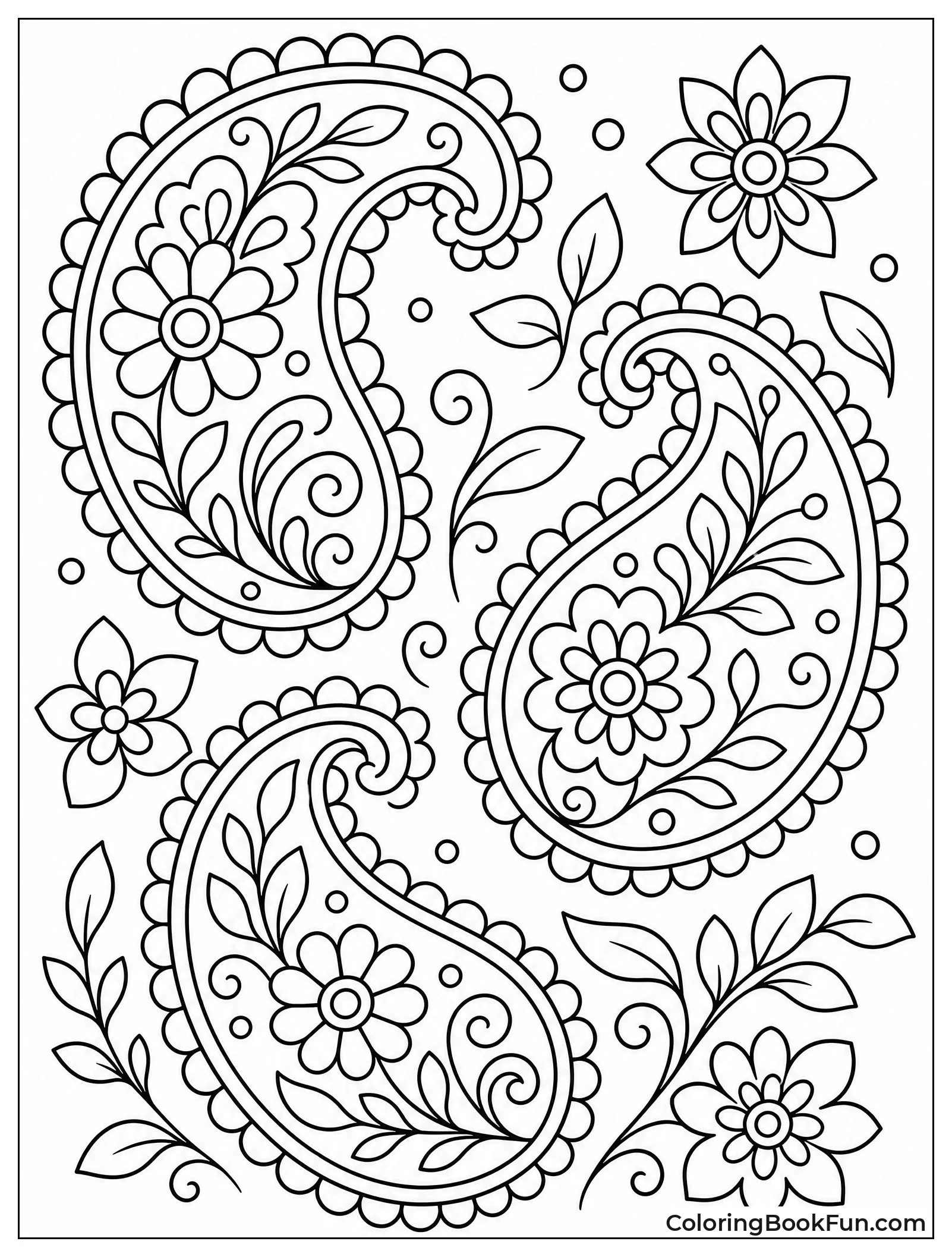 Paisley Shapes Hold Tiny Flowers