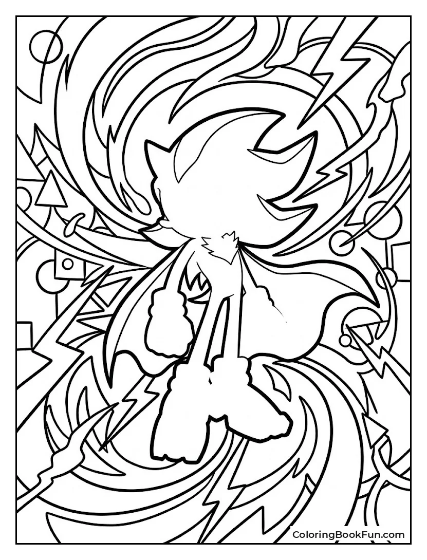 Swirling Chaos Energy with Shadow Silhouette