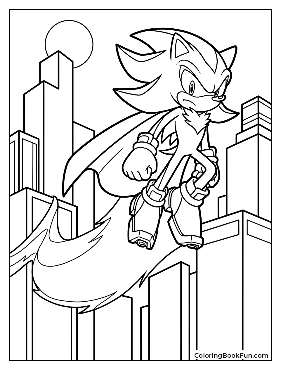 Soaring Through City Skyline at Night