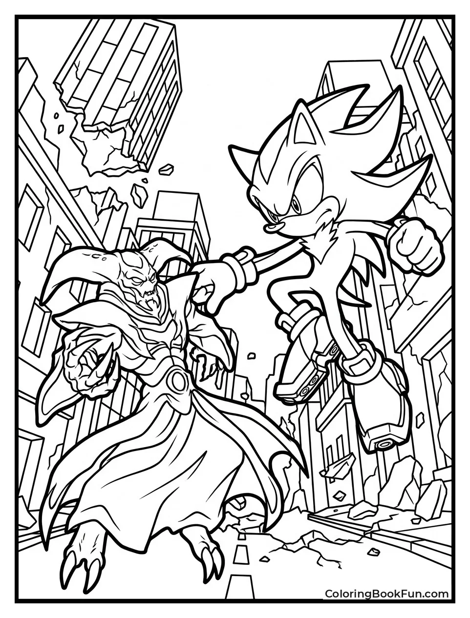 Battling Black Doom in City
