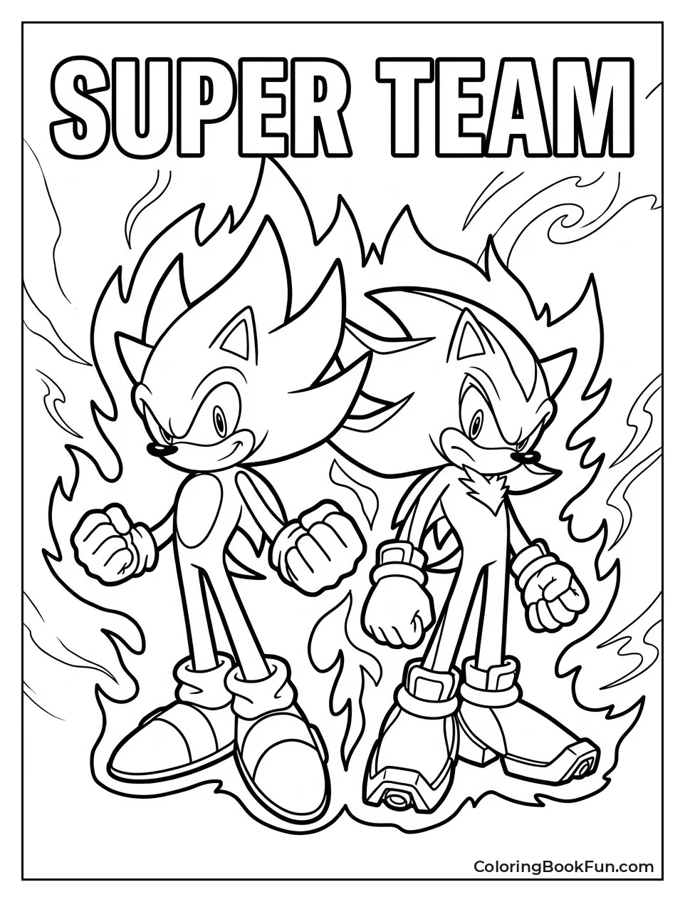 Super Sonic and Super Shadow Stand Back to Back