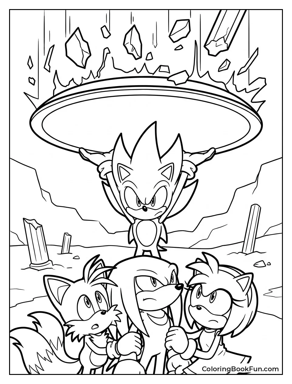 Super Sonic Protects His Friends with Shield