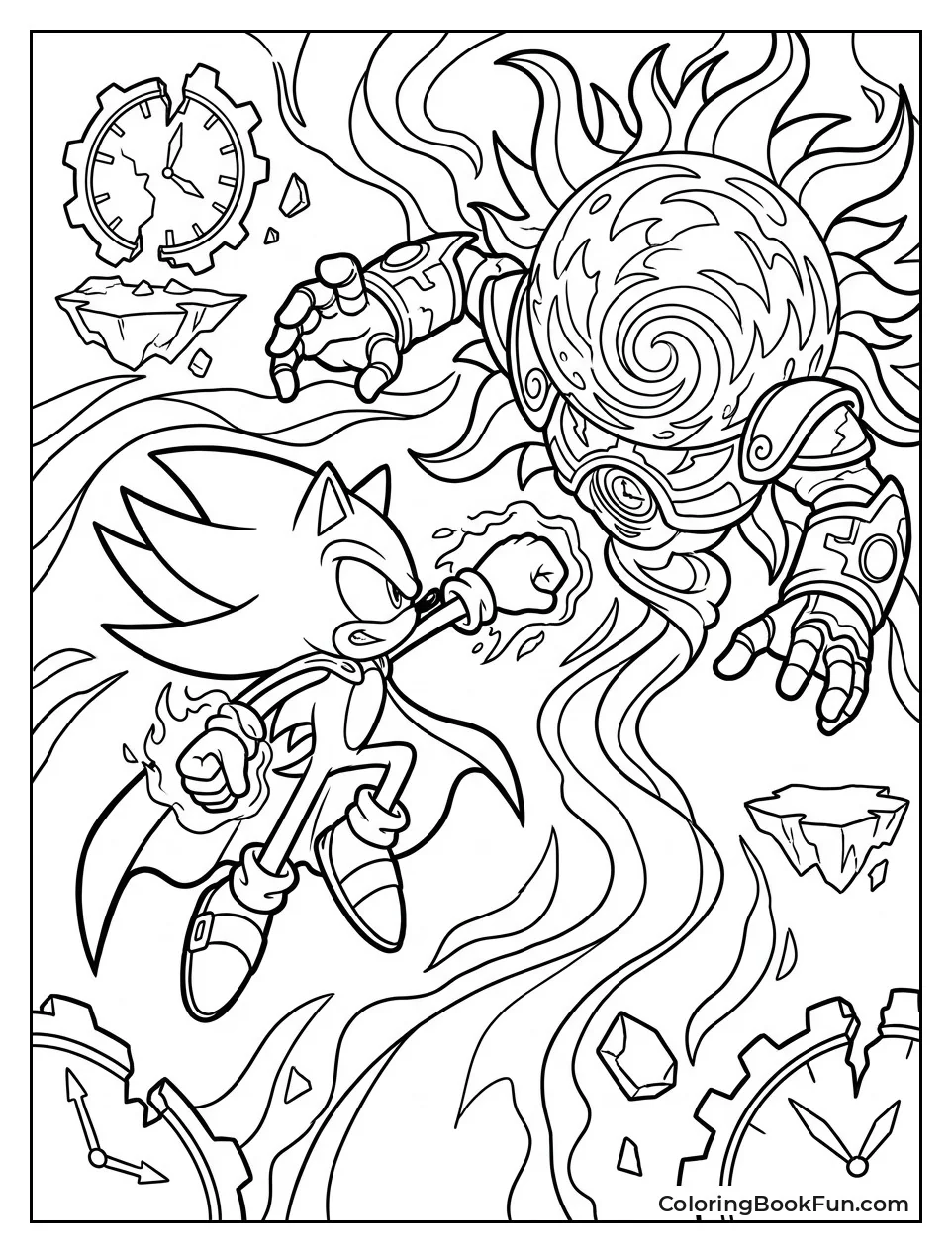 Super Sonic Battles the Sun God Solaris