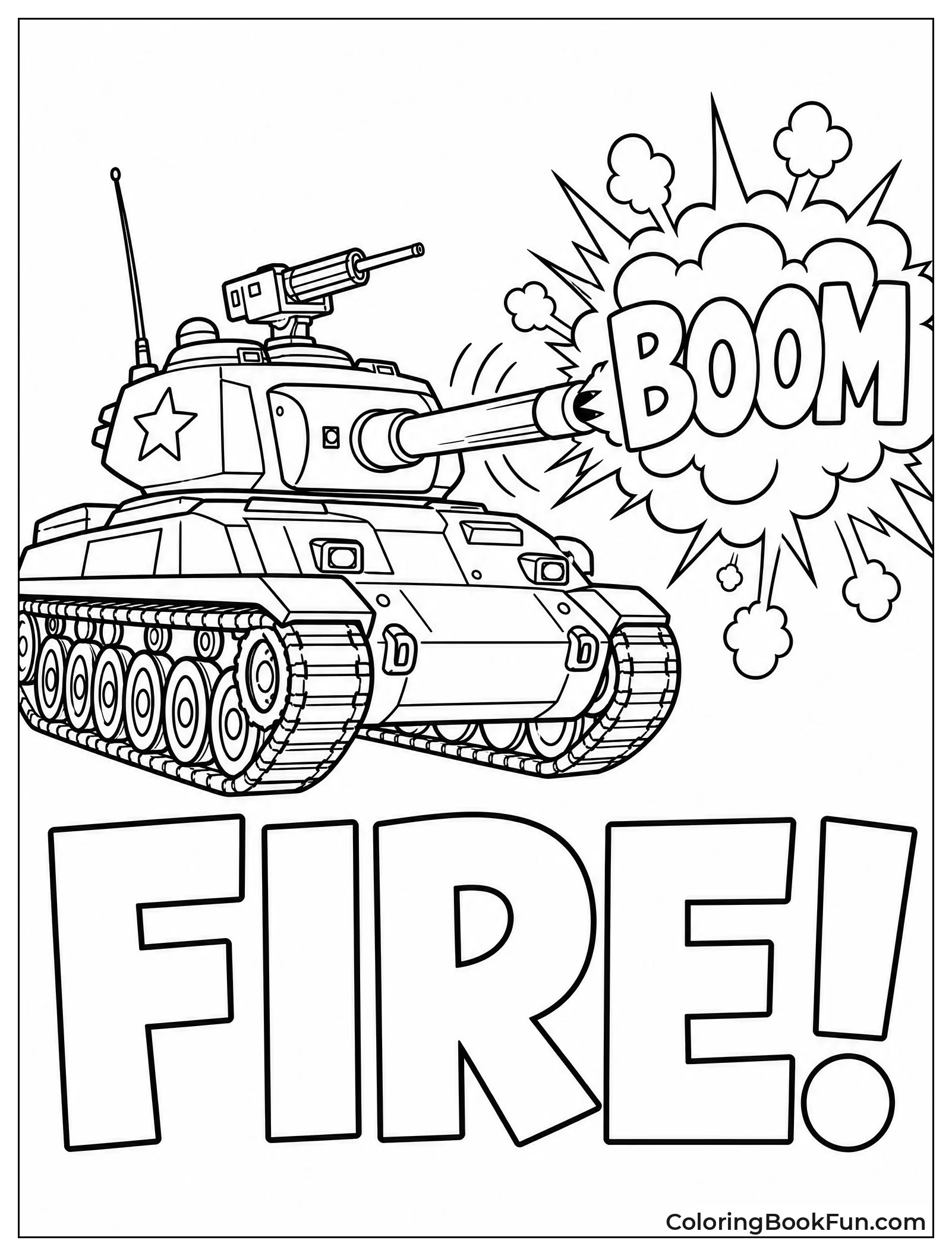 Tank Firing Its Big Cannon