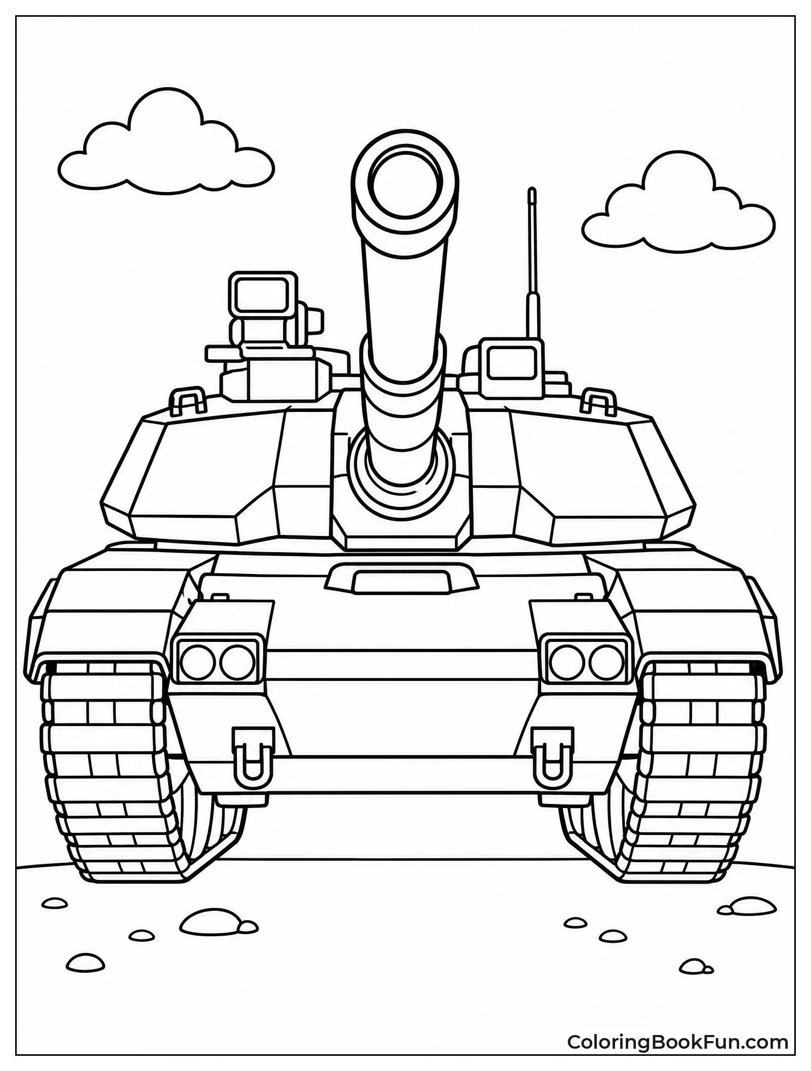 Tank Facing Forward with Cannon
