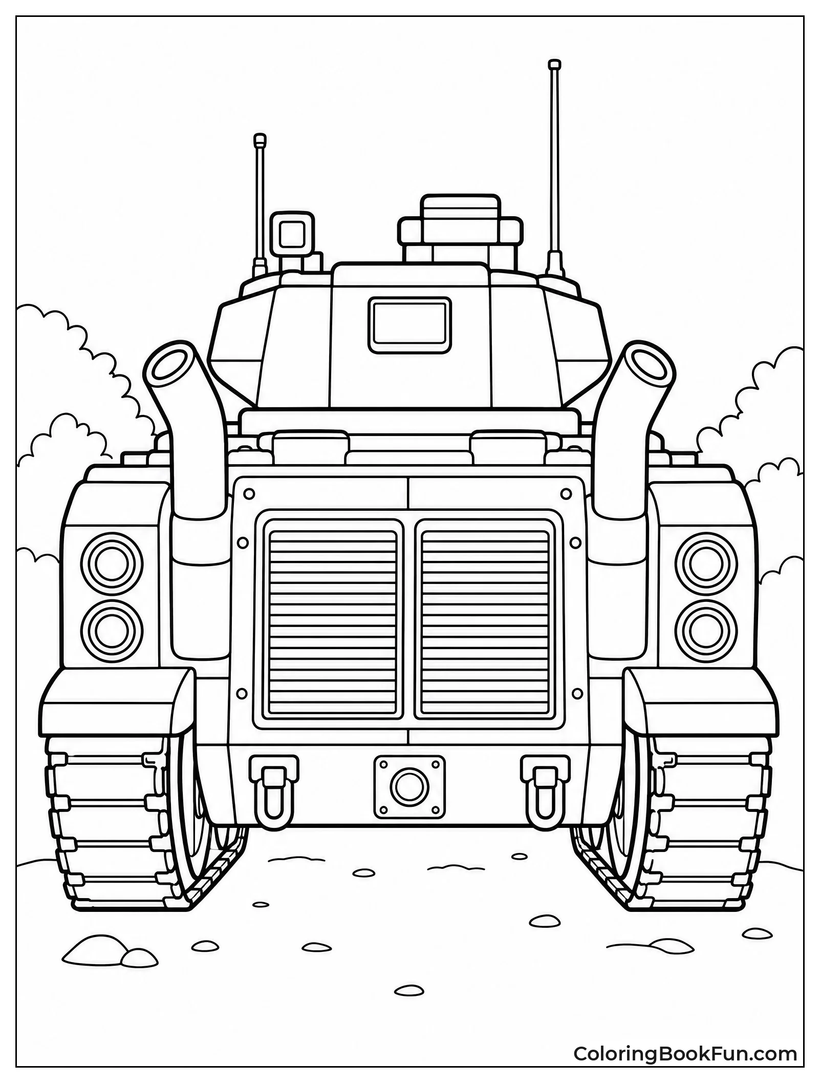 Back View of Tank Engine