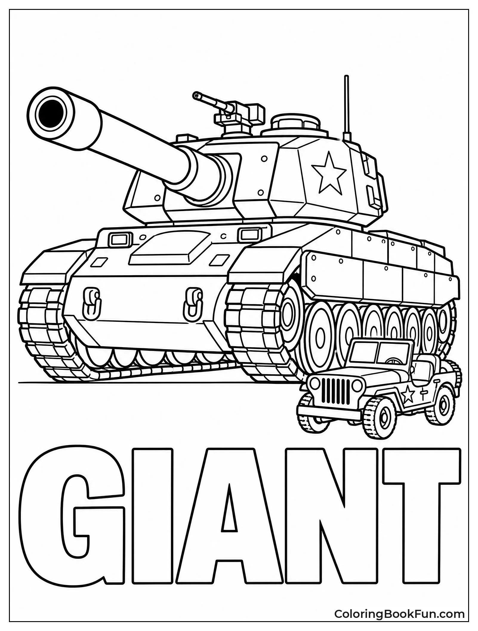 Big Tank Next to Small Jeep
