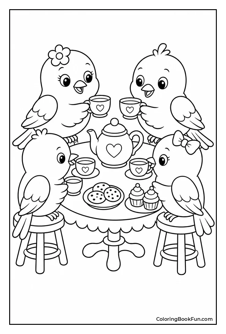 Birds Have Their Own Tea Party