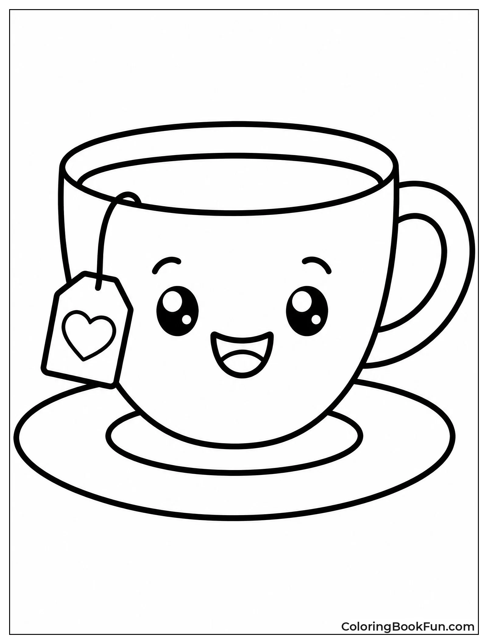 Happy Teacup with Steam Tag