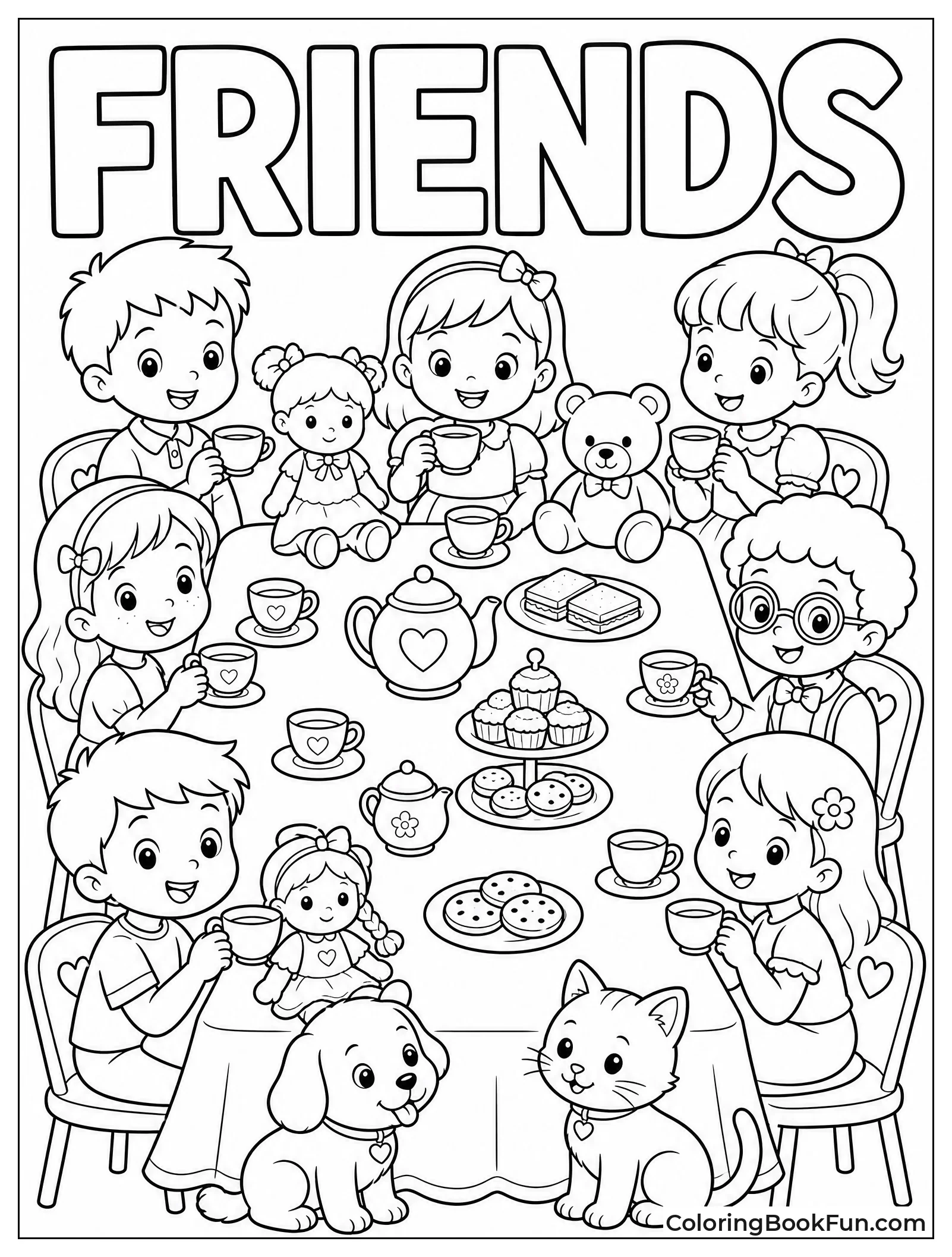 Big Family Gathers around Tea Table
