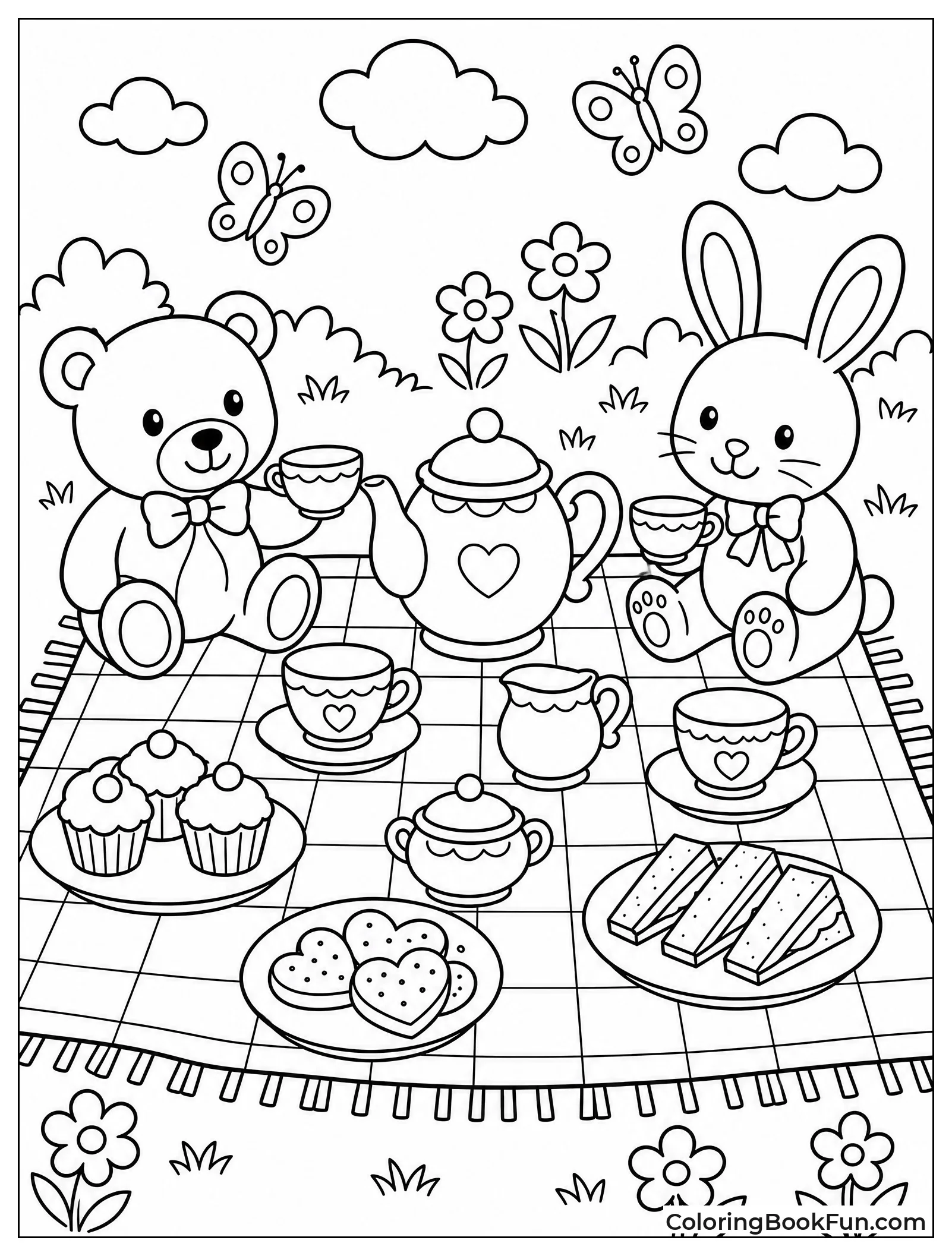 Tea Spread on Picnic Blanket