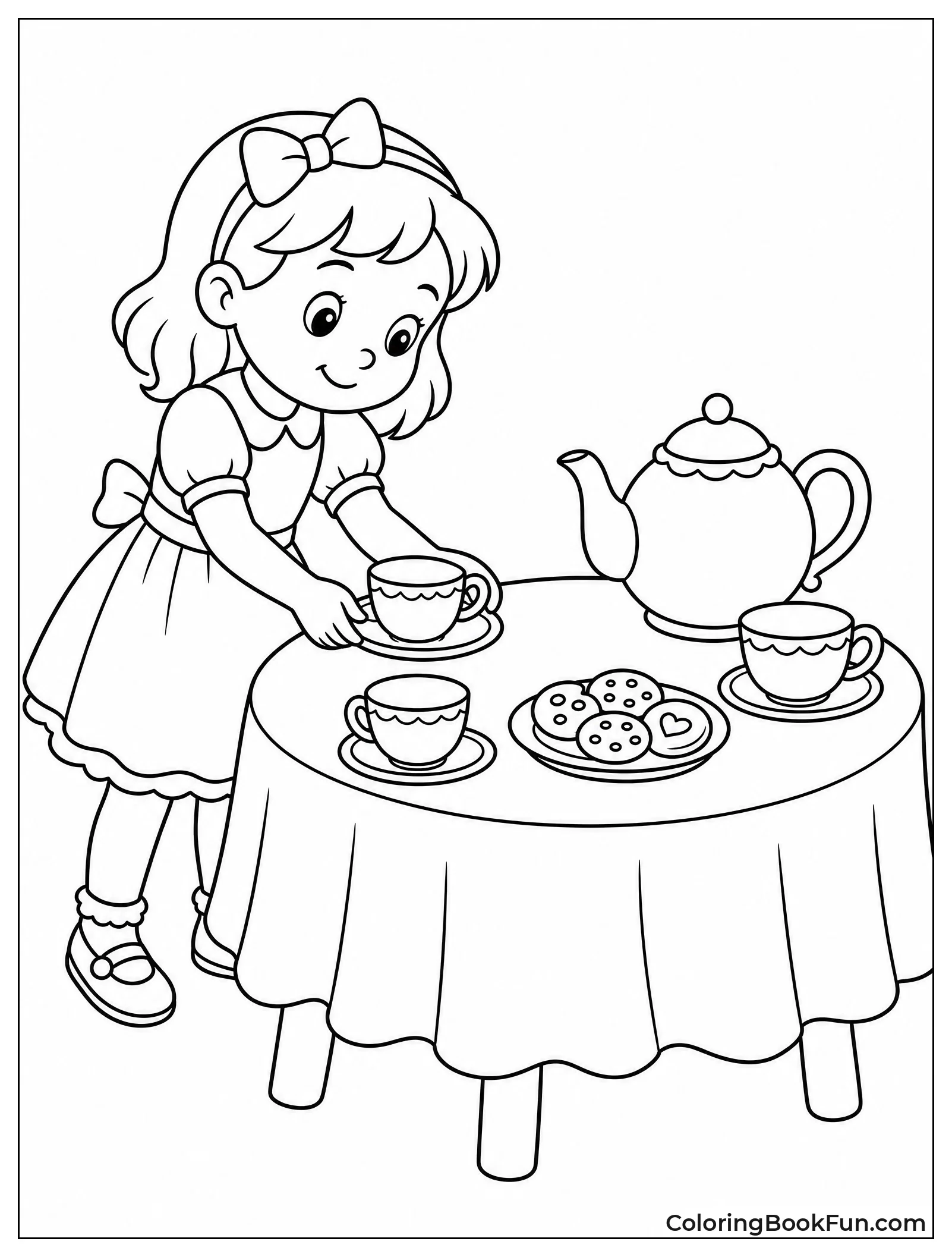 Child Sets Table for Tea