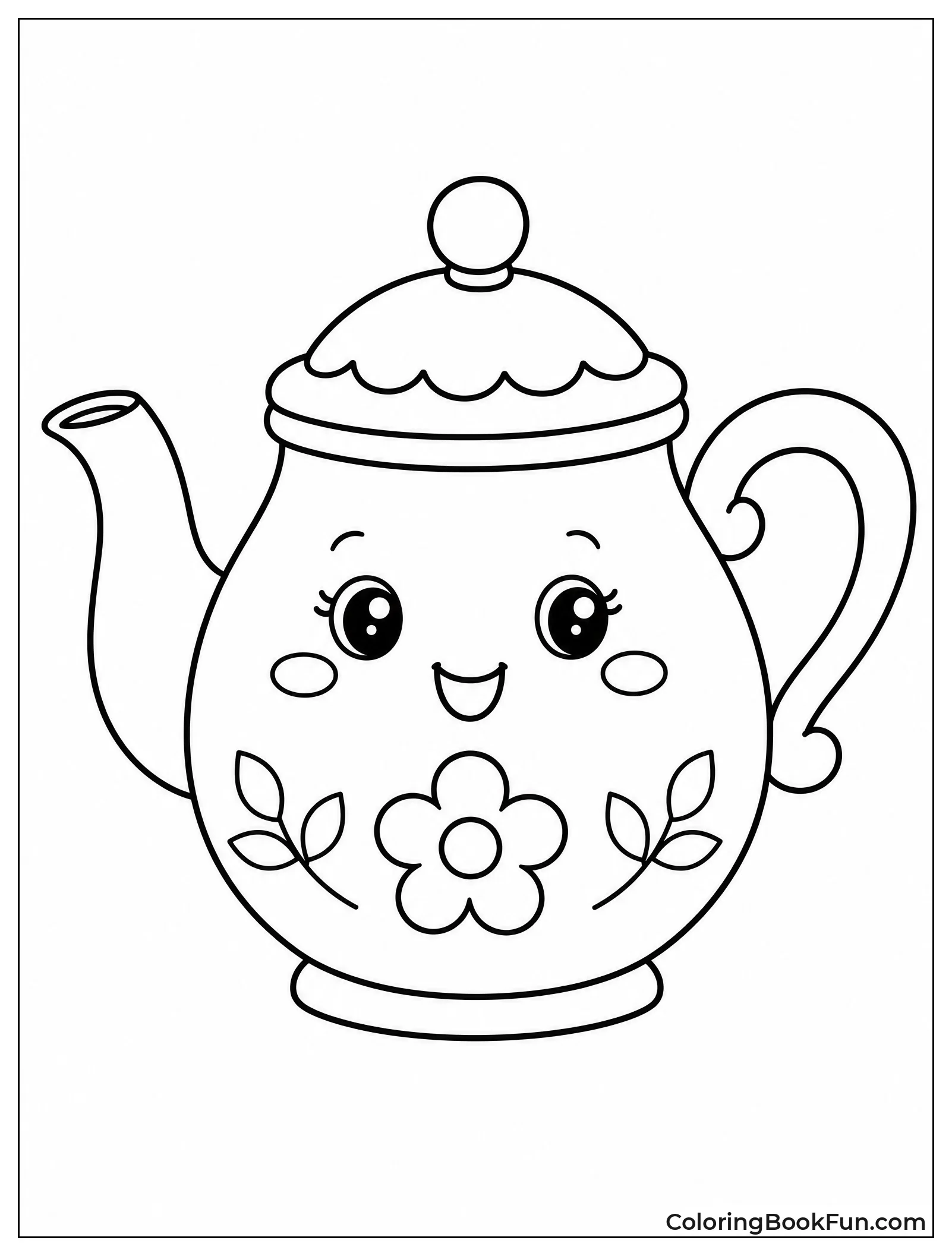Simple Teapot with Lid and Handle
