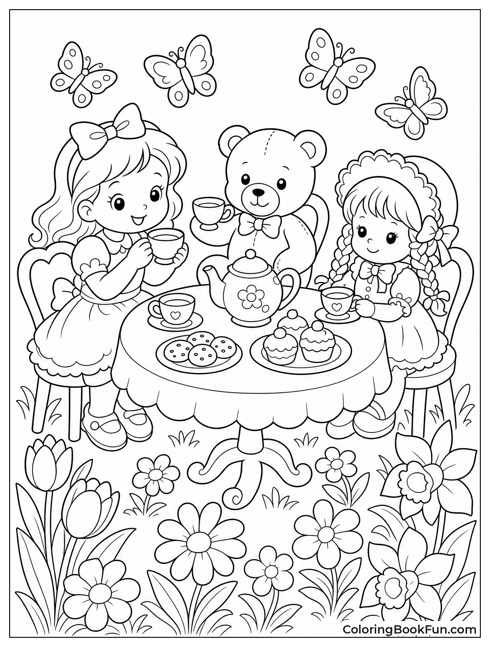 Tea Party among Spring Flowers