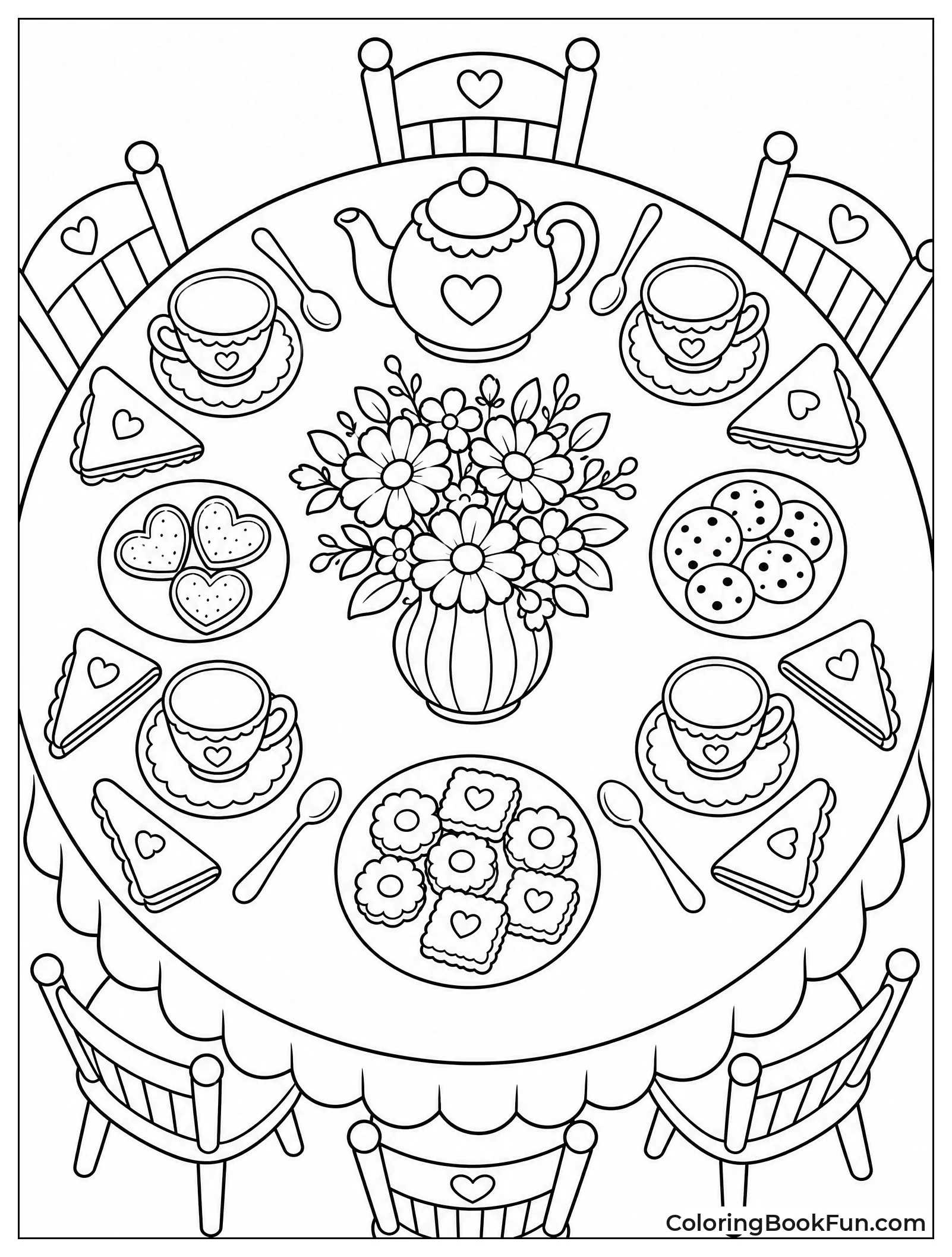 Top View of Full Tea Table