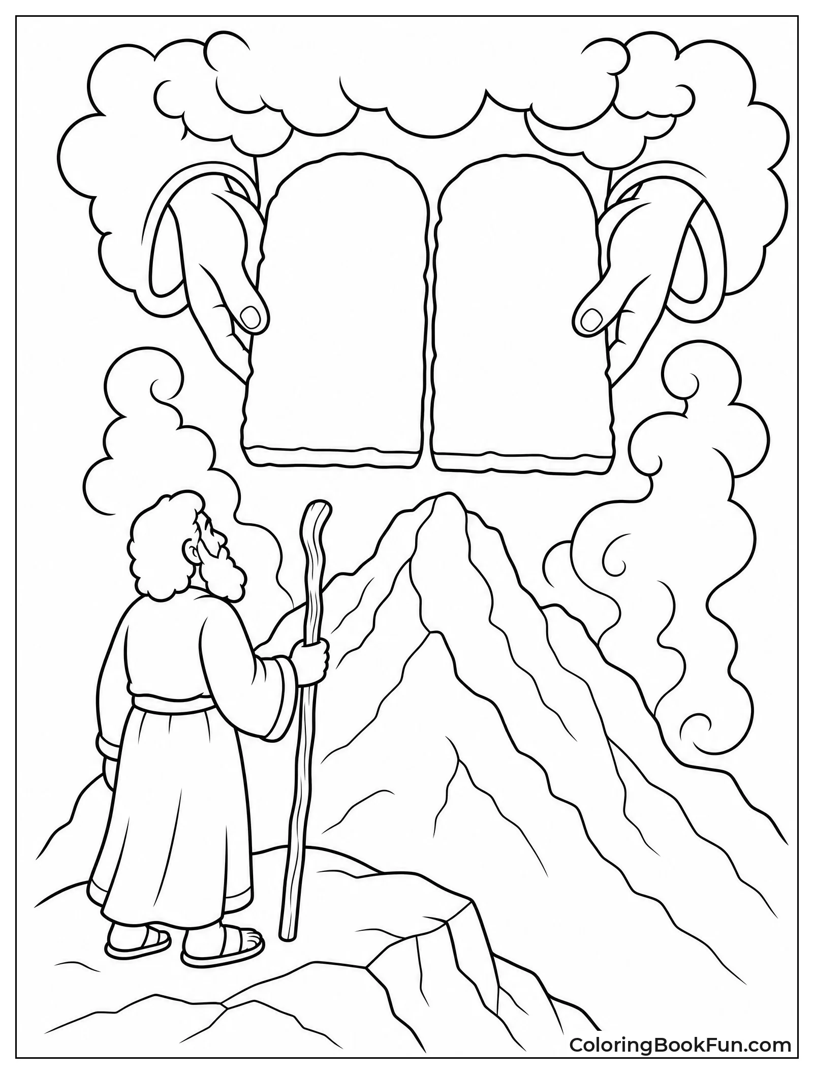 God Giving Commandments to Moses
