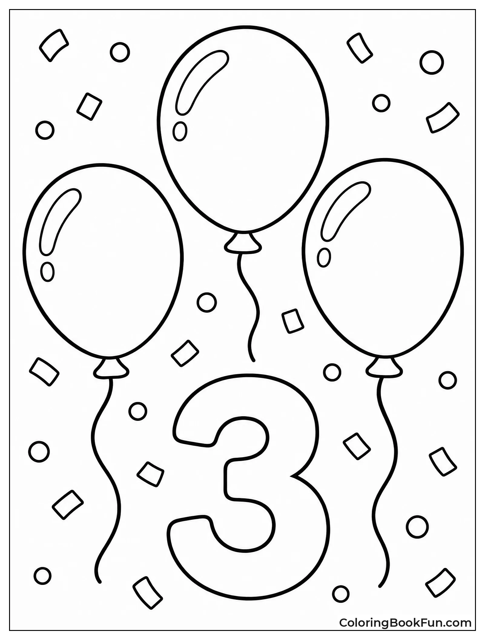 Three Blue Balloons Floating with Strings