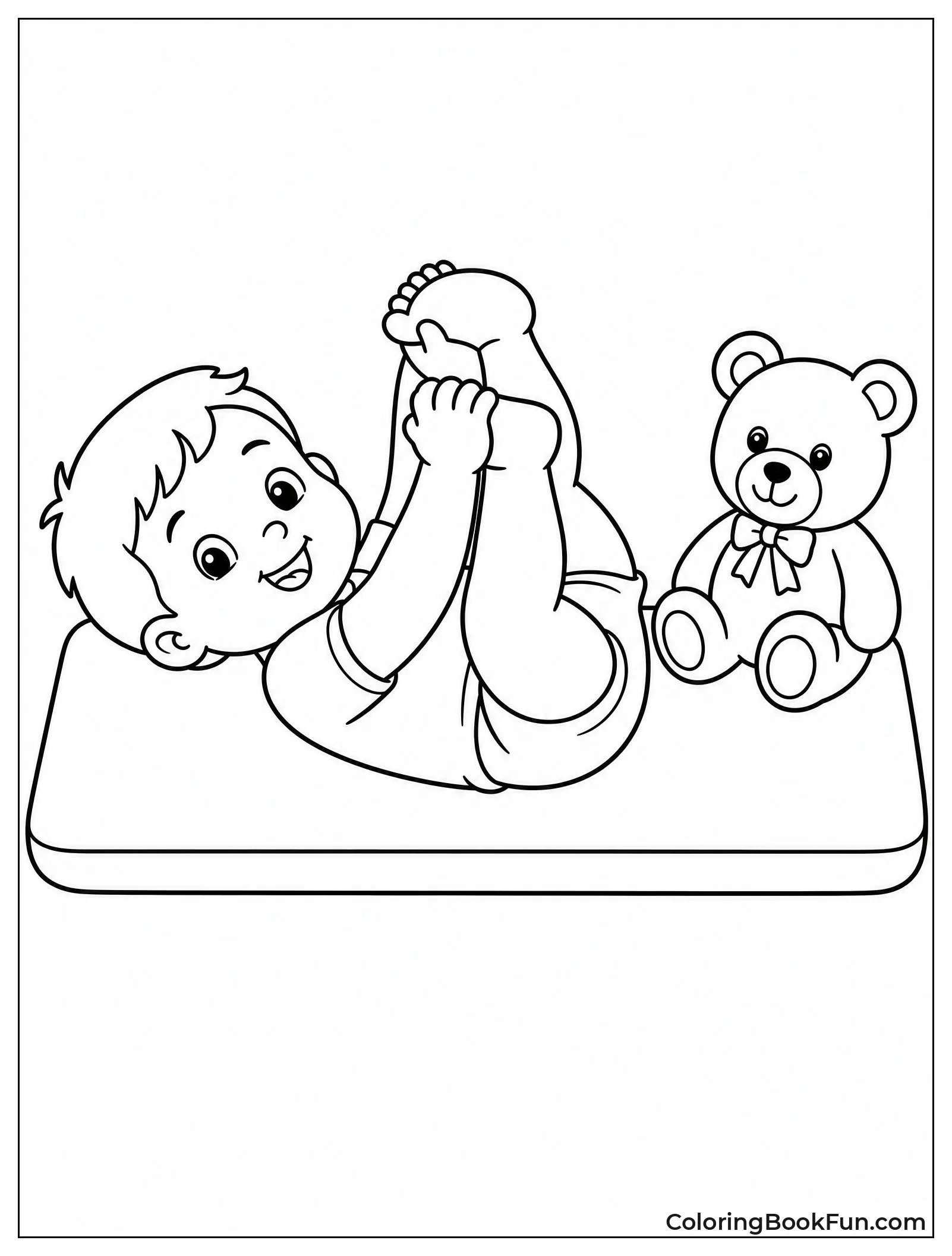 Toddler Playing Happy Baby Pose
