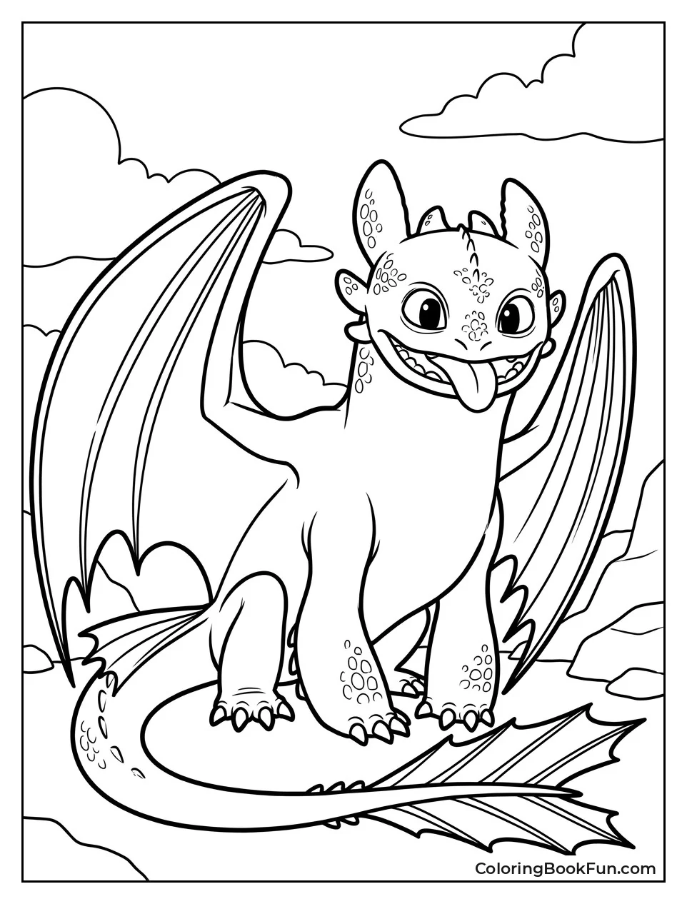 Happy Toothless with Tongue Out