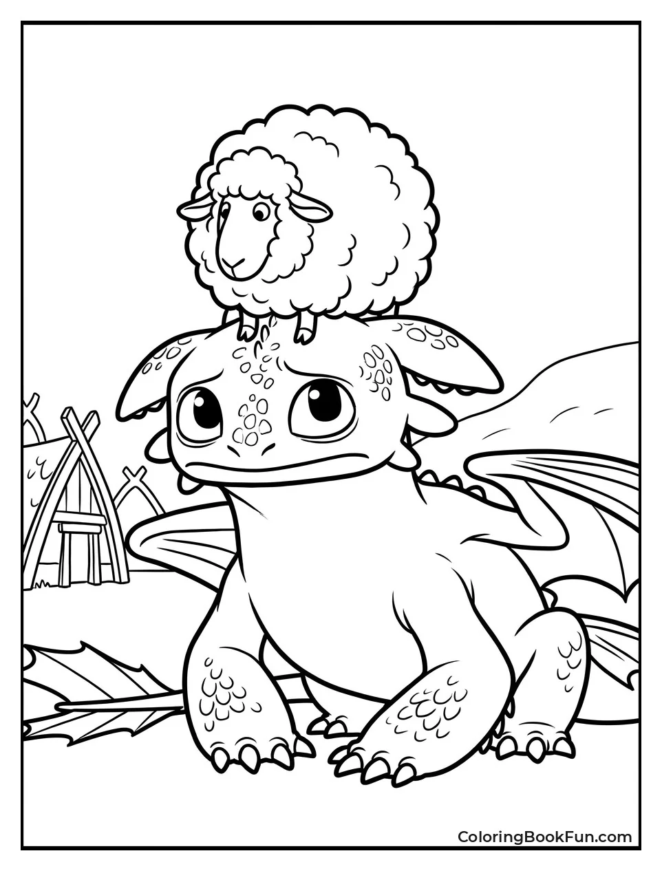 Fluffy Sheep on Toothless Head