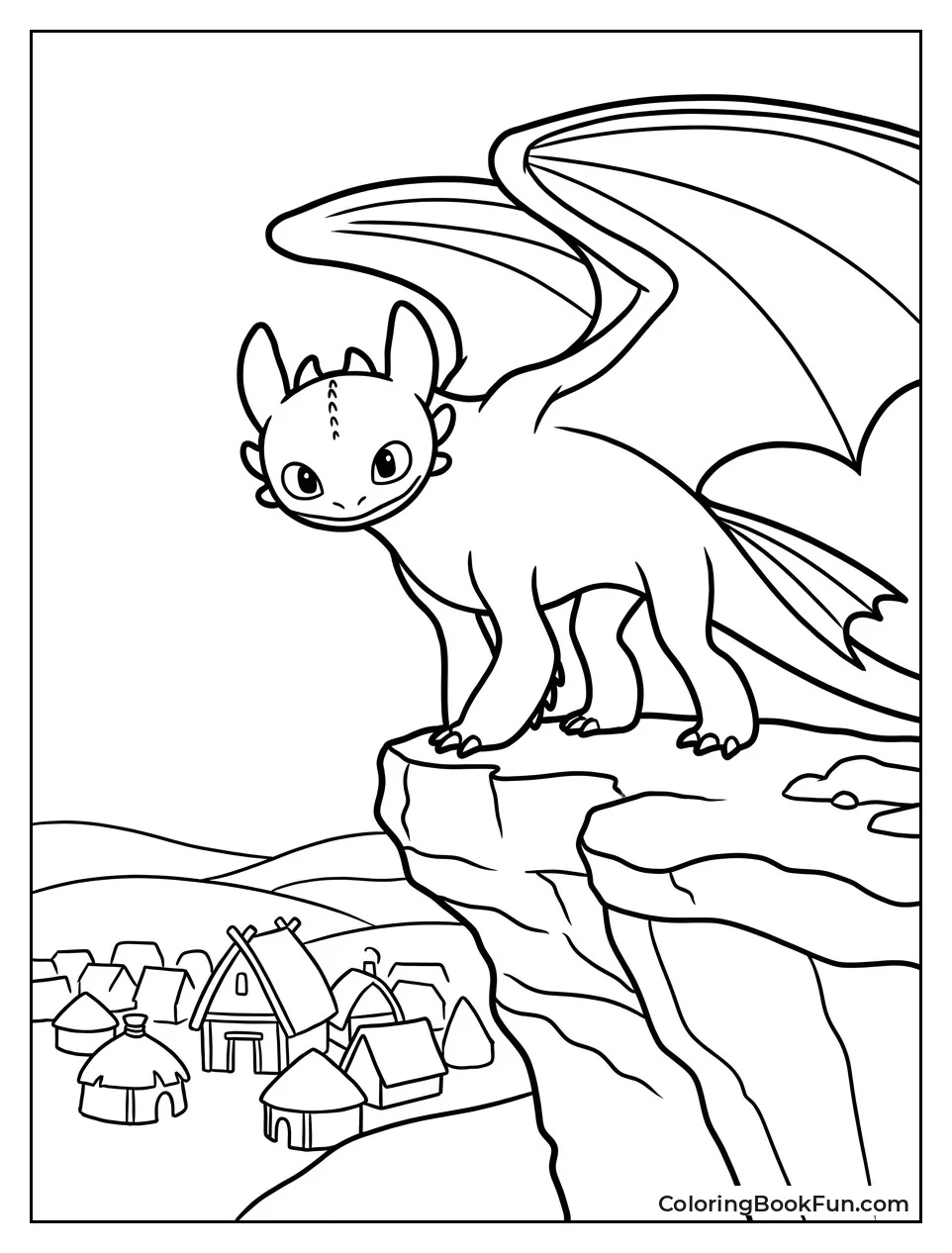 Toothless Watching over Berk Village