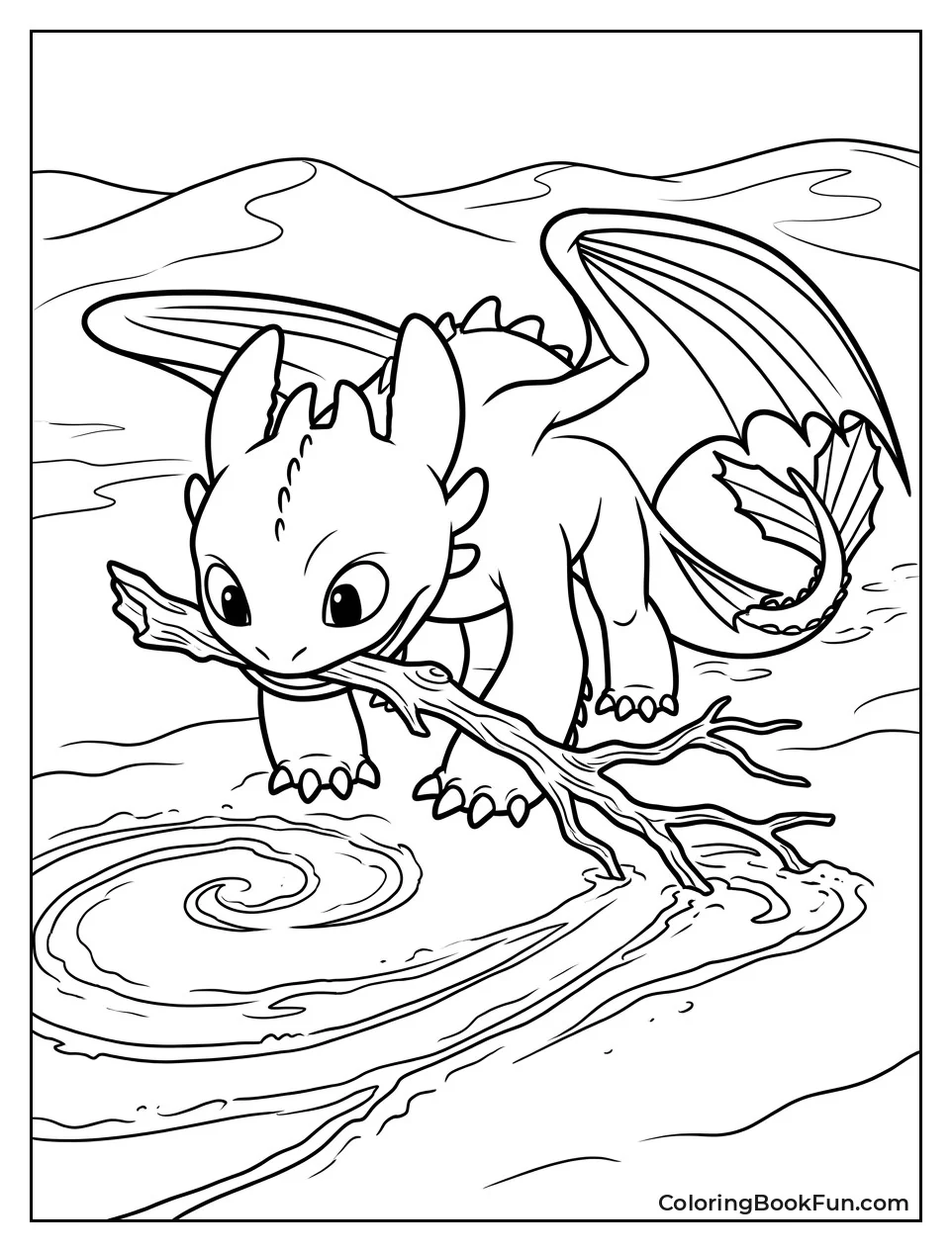 Toothless Drawing Patterns in Sand