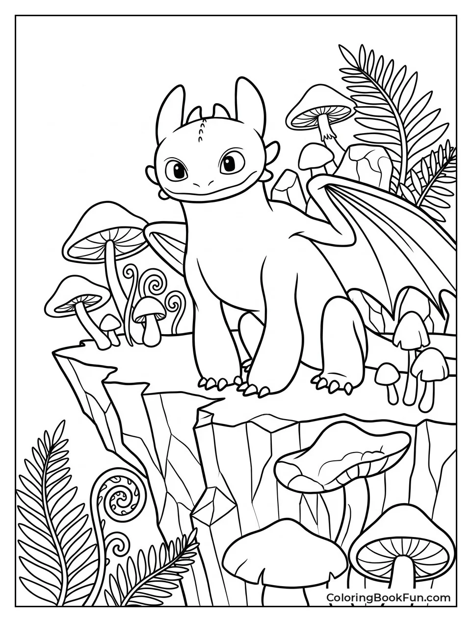 Toothless in Bioluminescent Hidden World
