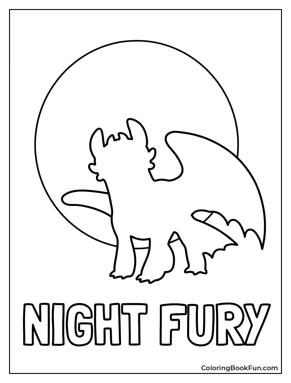 Silhouette of Toothless at Night