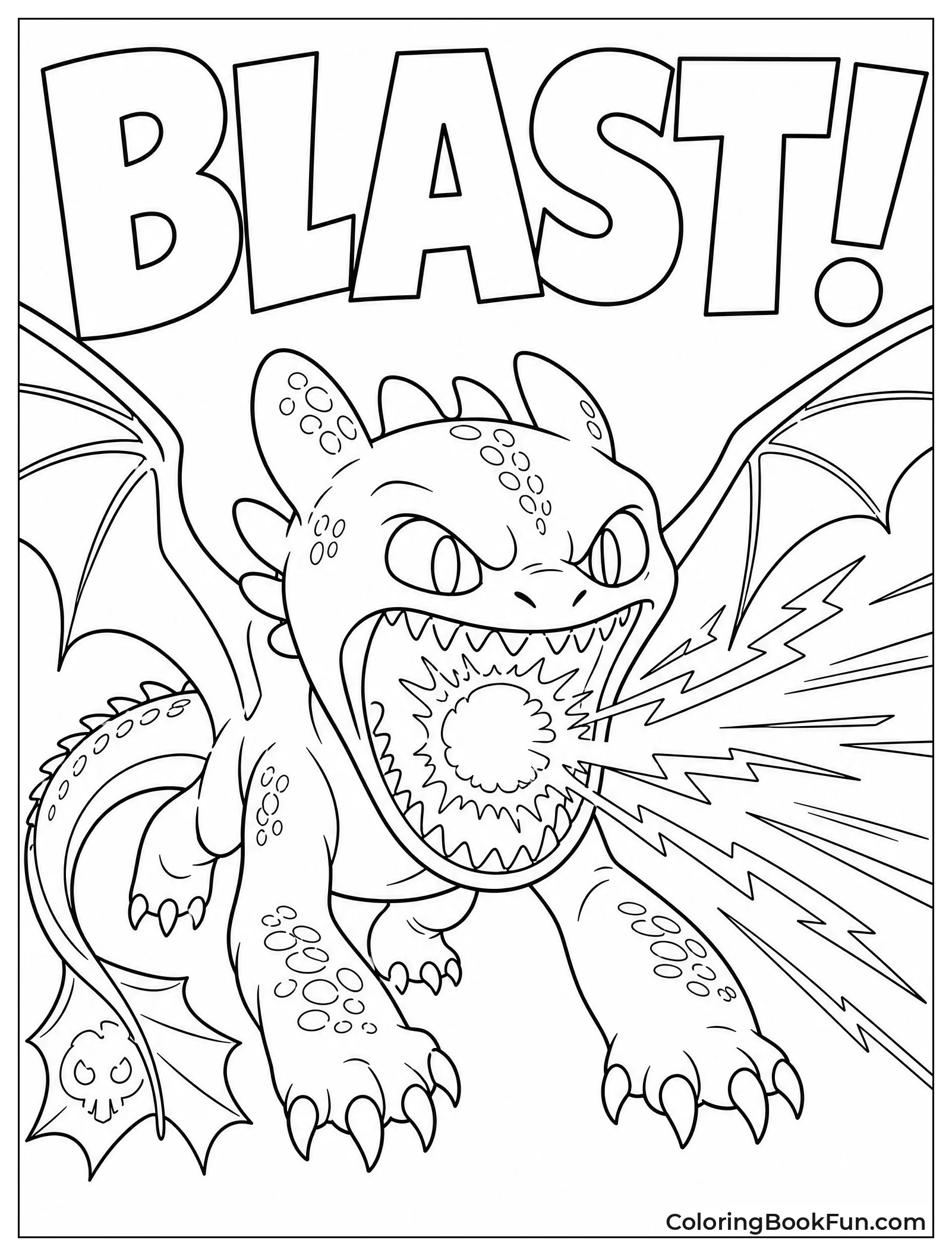 Toothless Charging a Purple Blast