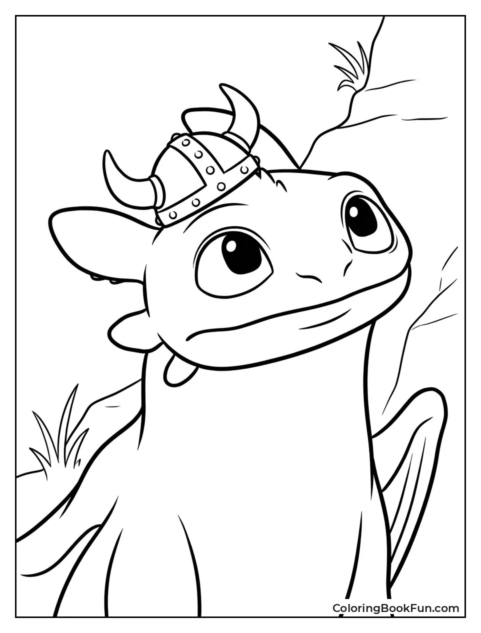 Toothless Wearing Tiny Viking Helmet