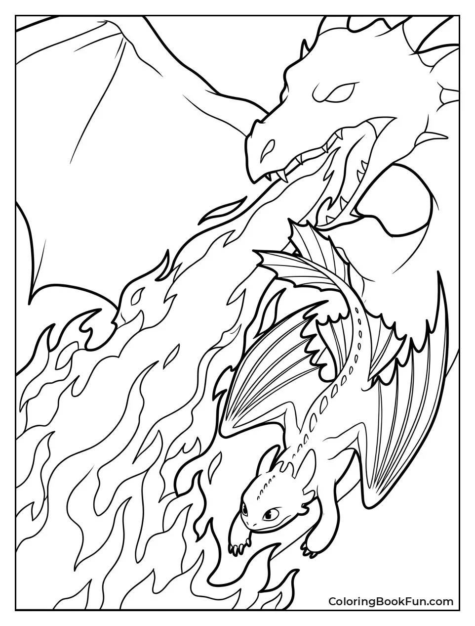 Toothless Dodging the Red Death