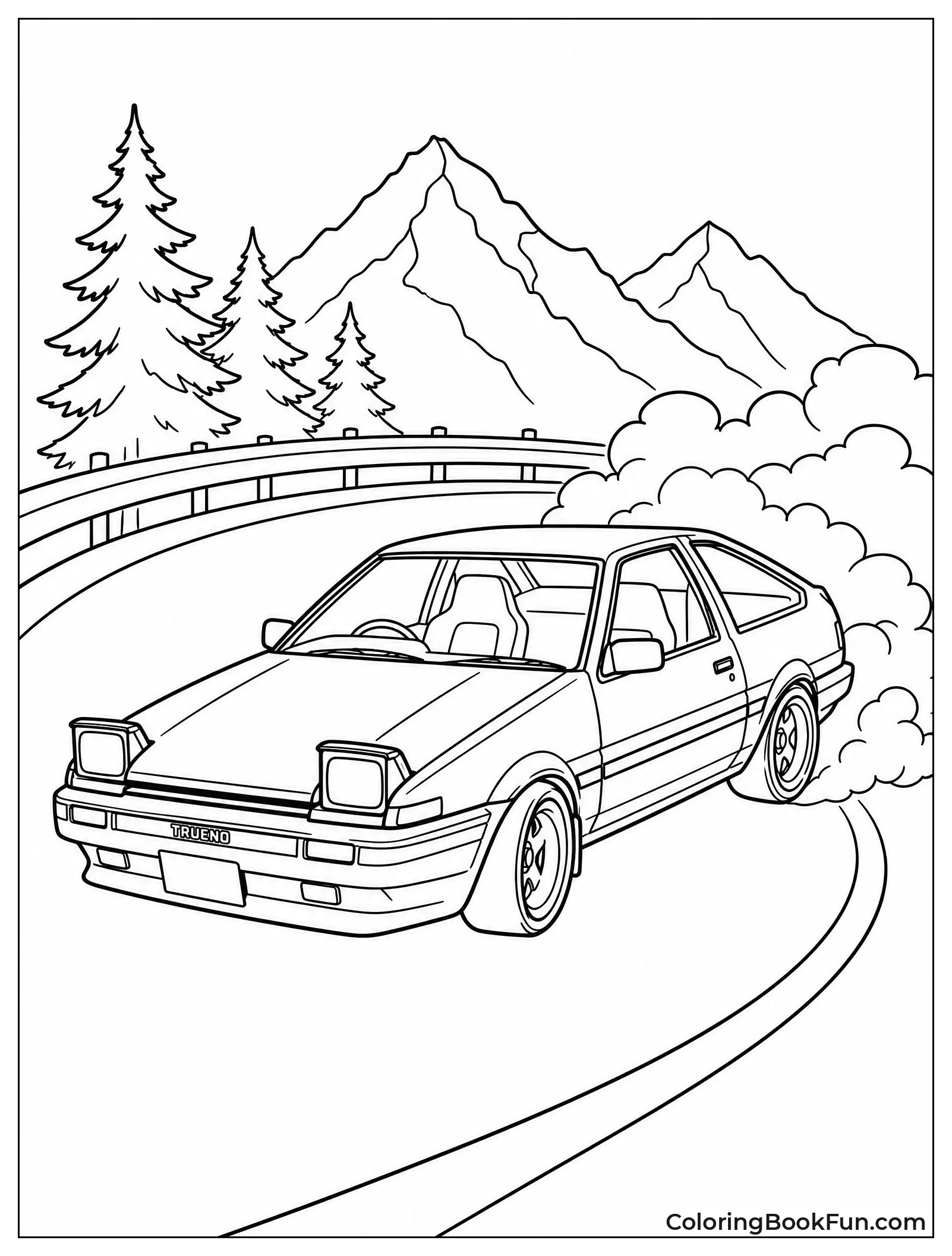 AE86 Drifting on Mountain Road