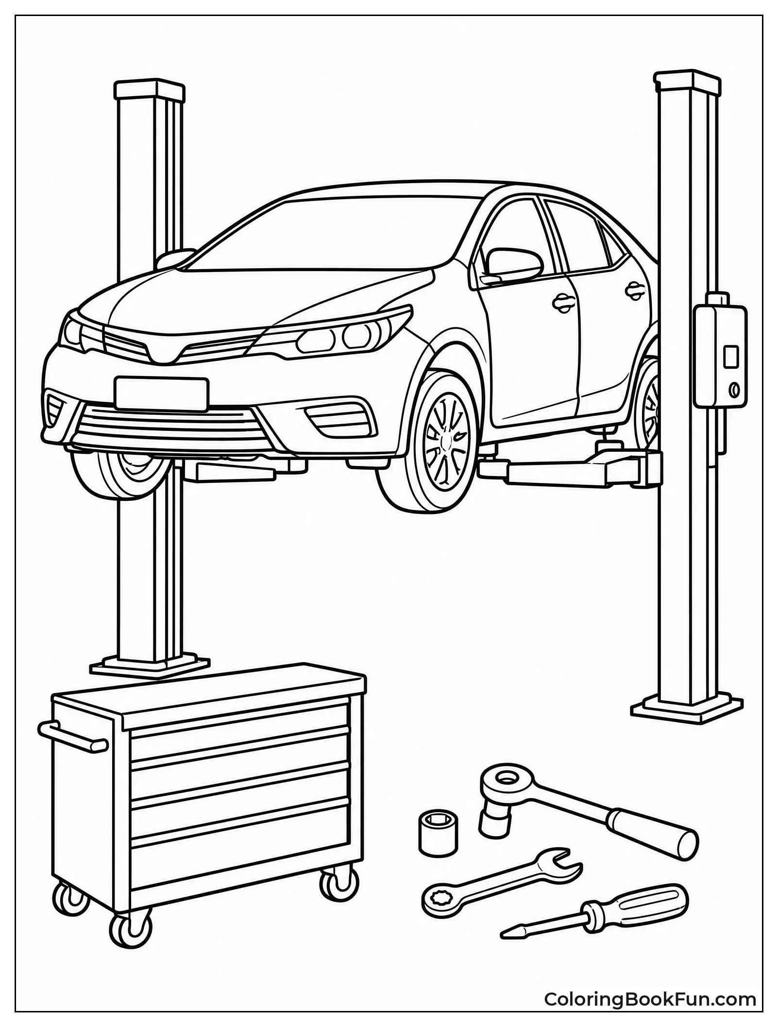 Corolla Being Fixed in Garage
