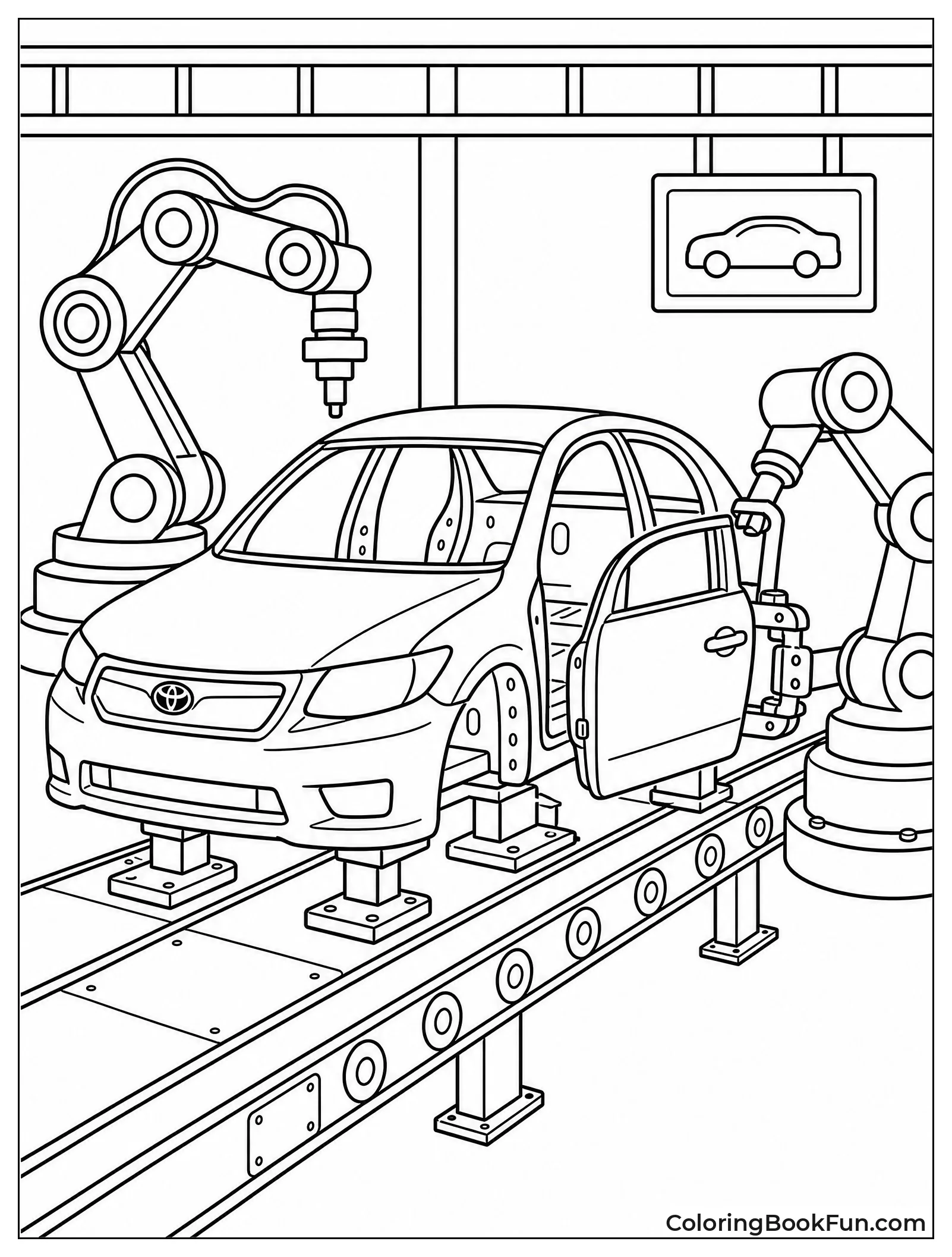 Car on Factory Assembly Line