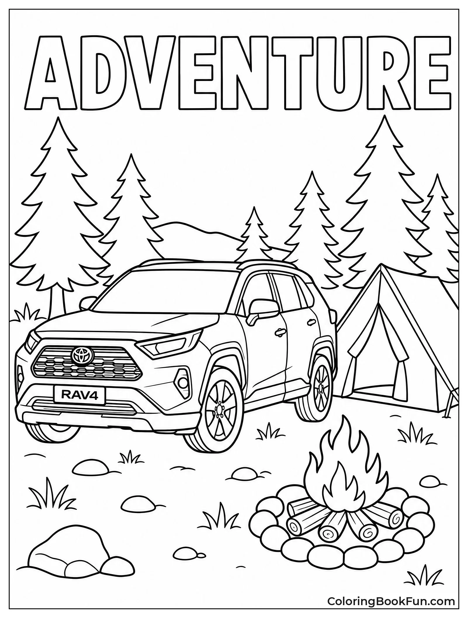 RAV4 by Campfire in Forest