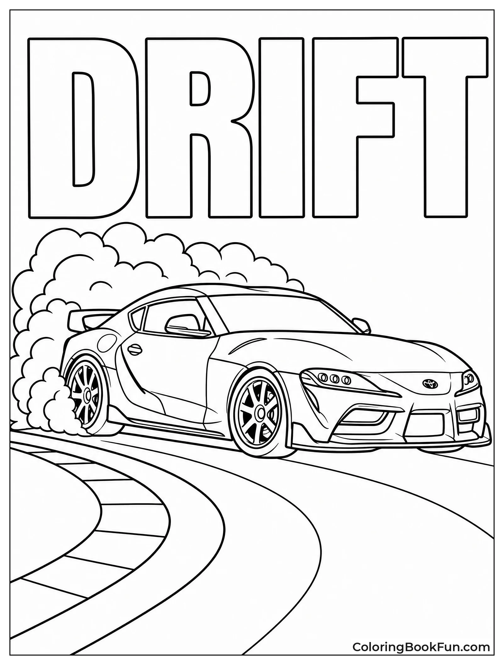 Supra Drifting Around Track
