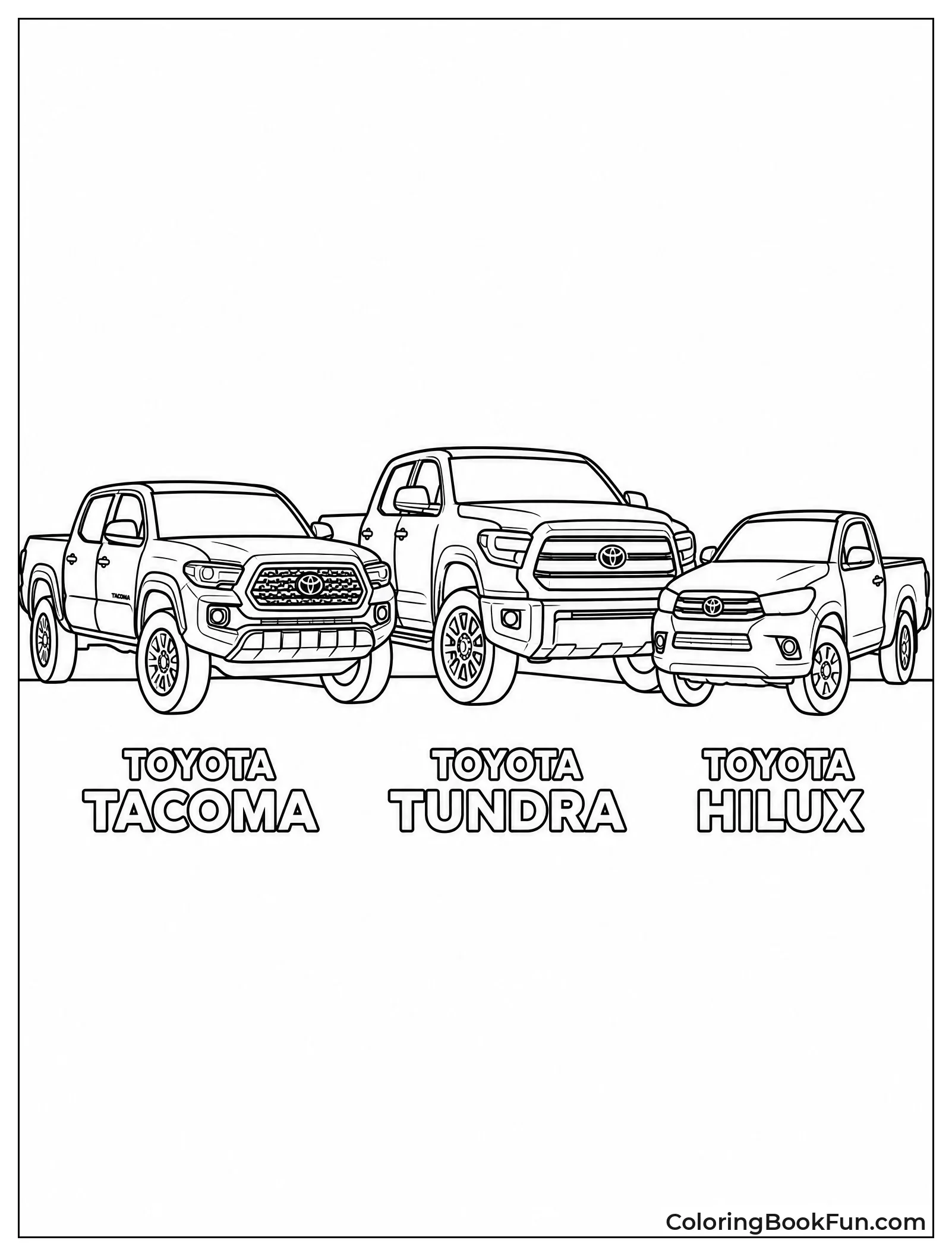 Three Trucks Parked Side by Side