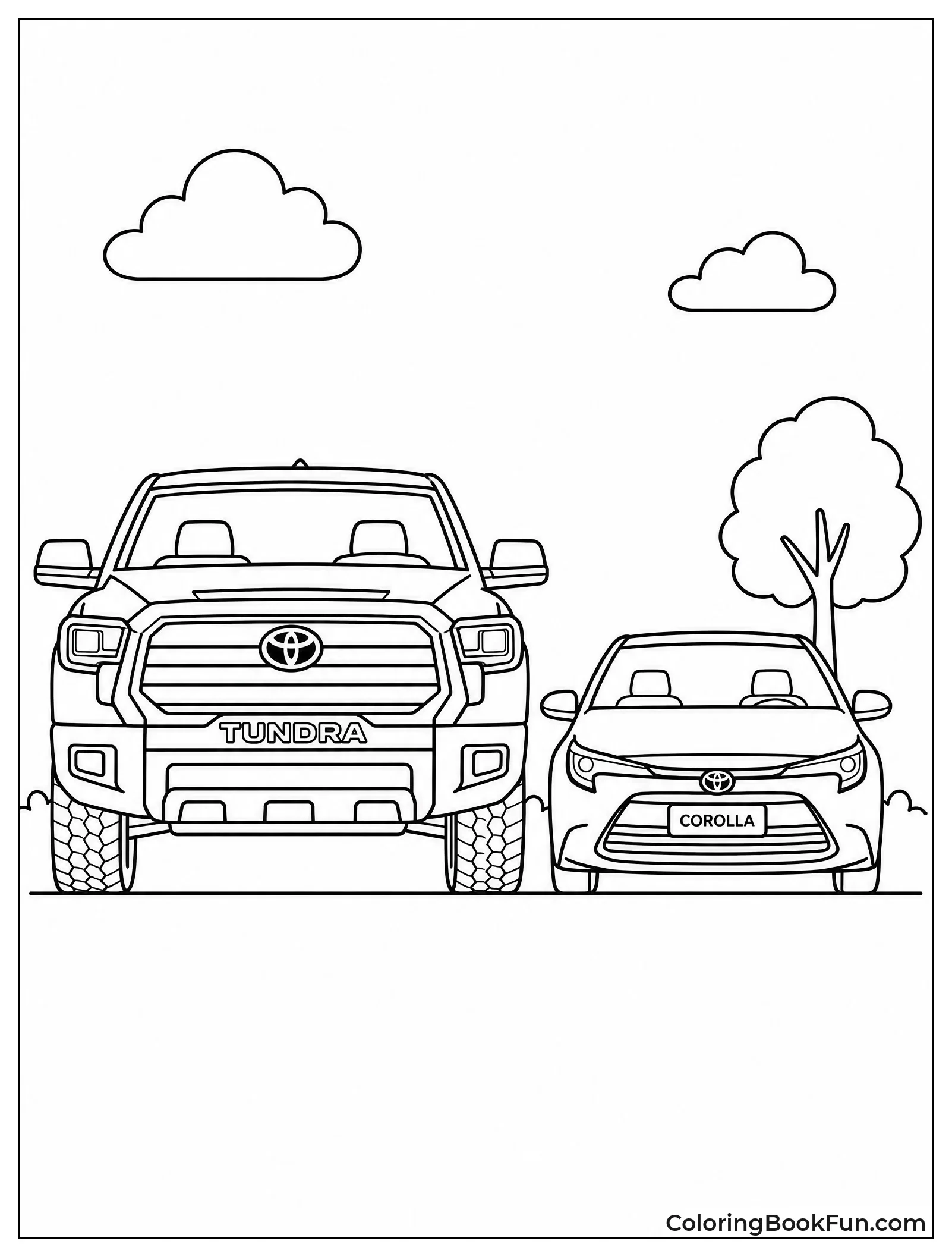 Tundra Next to Small Corolla