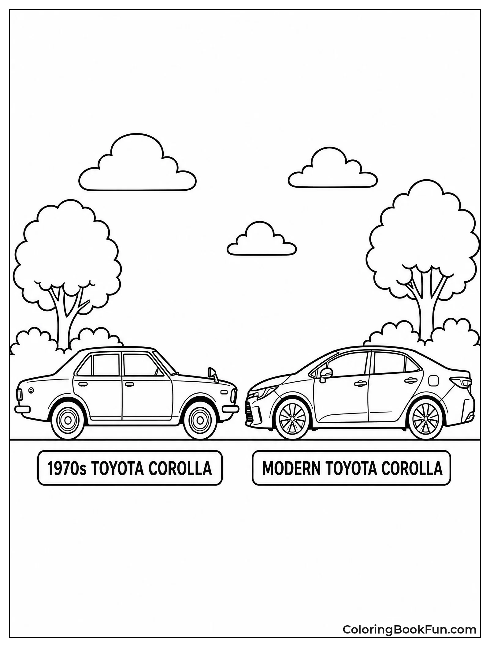 Old and New Corolla Side by Side