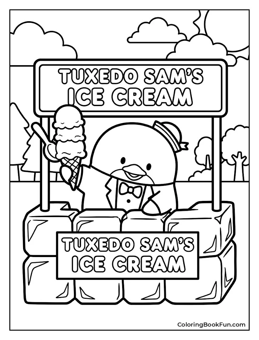 Sam Serving Ice Cream at Shop