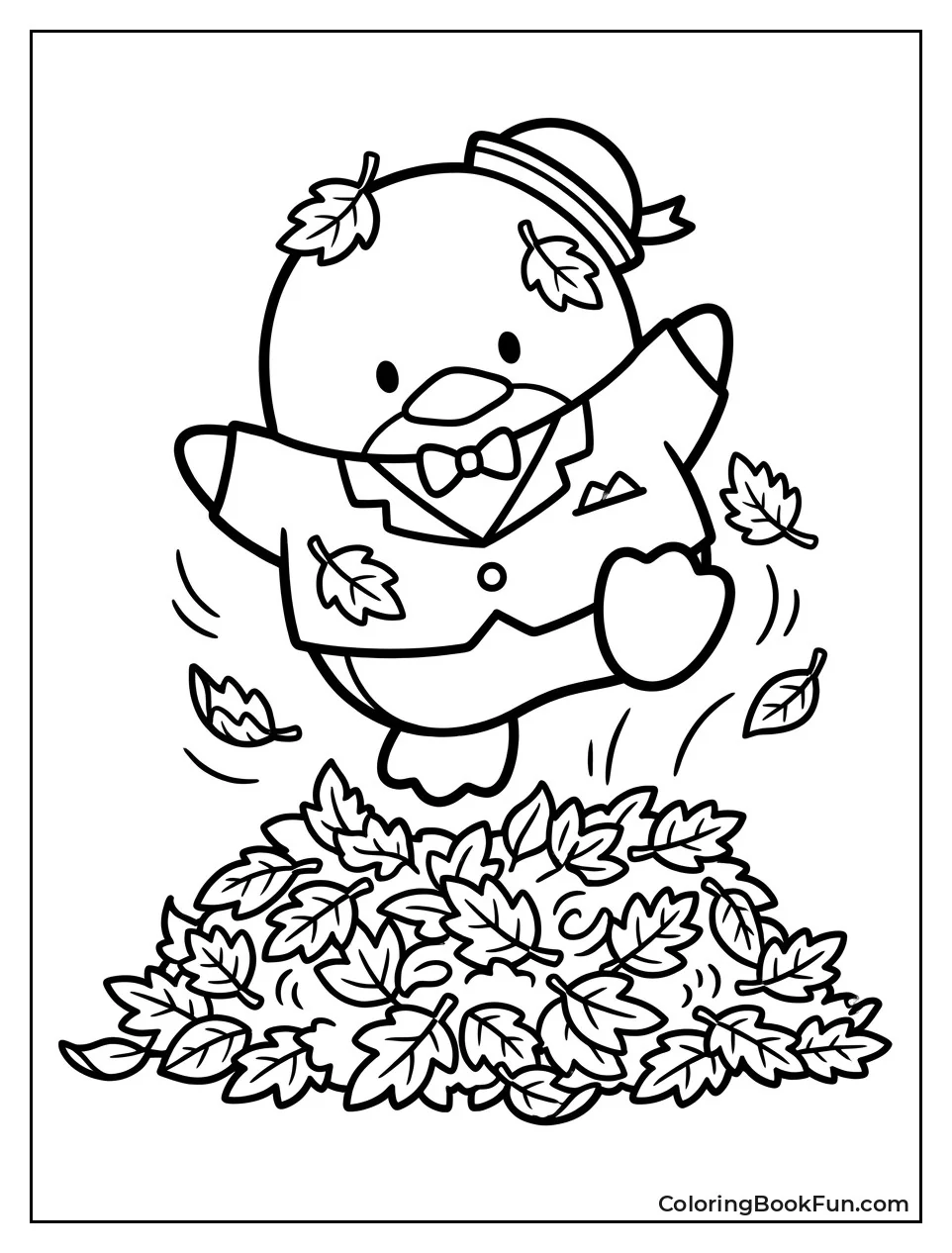 Sam Jumping into Leaf Pile