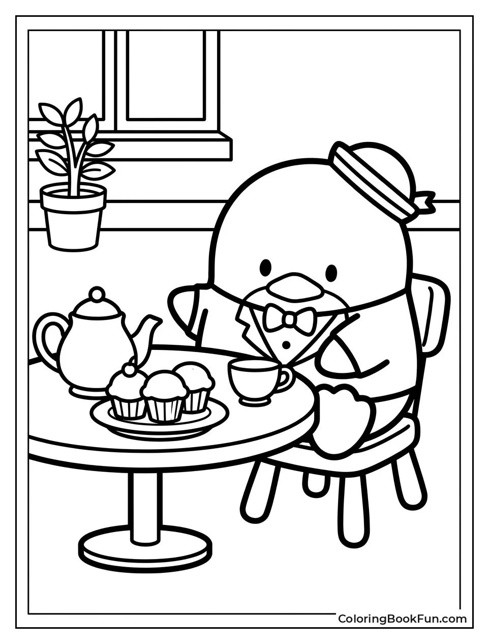 Sam Having Tea with Cupcakes