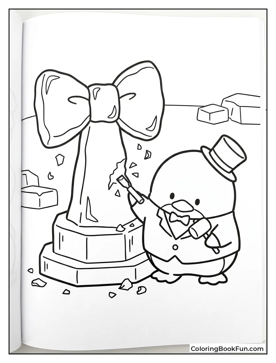 Sam Carving Giant Bow Tie Ice