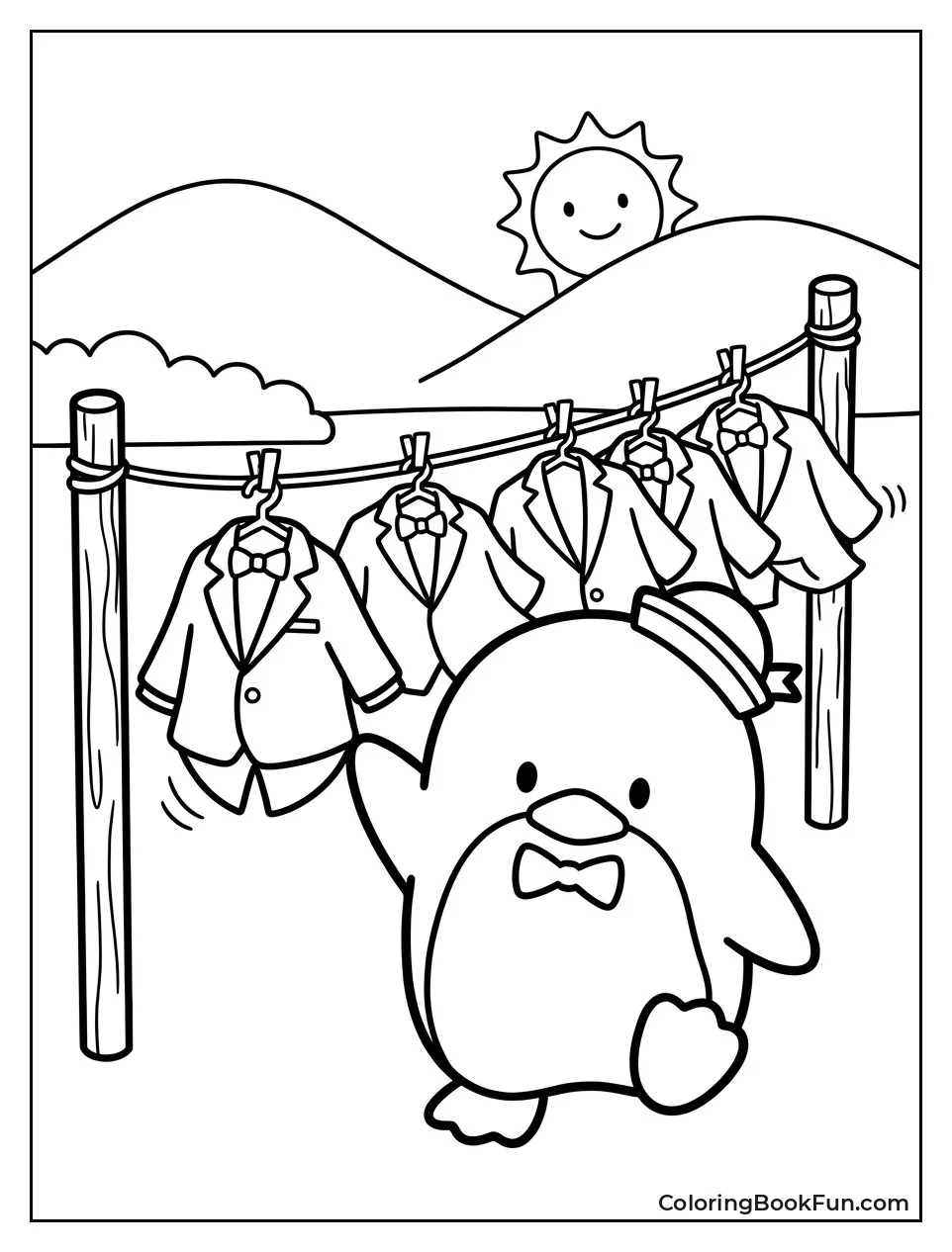 Sam Hanging Blue Tuxedos on Line